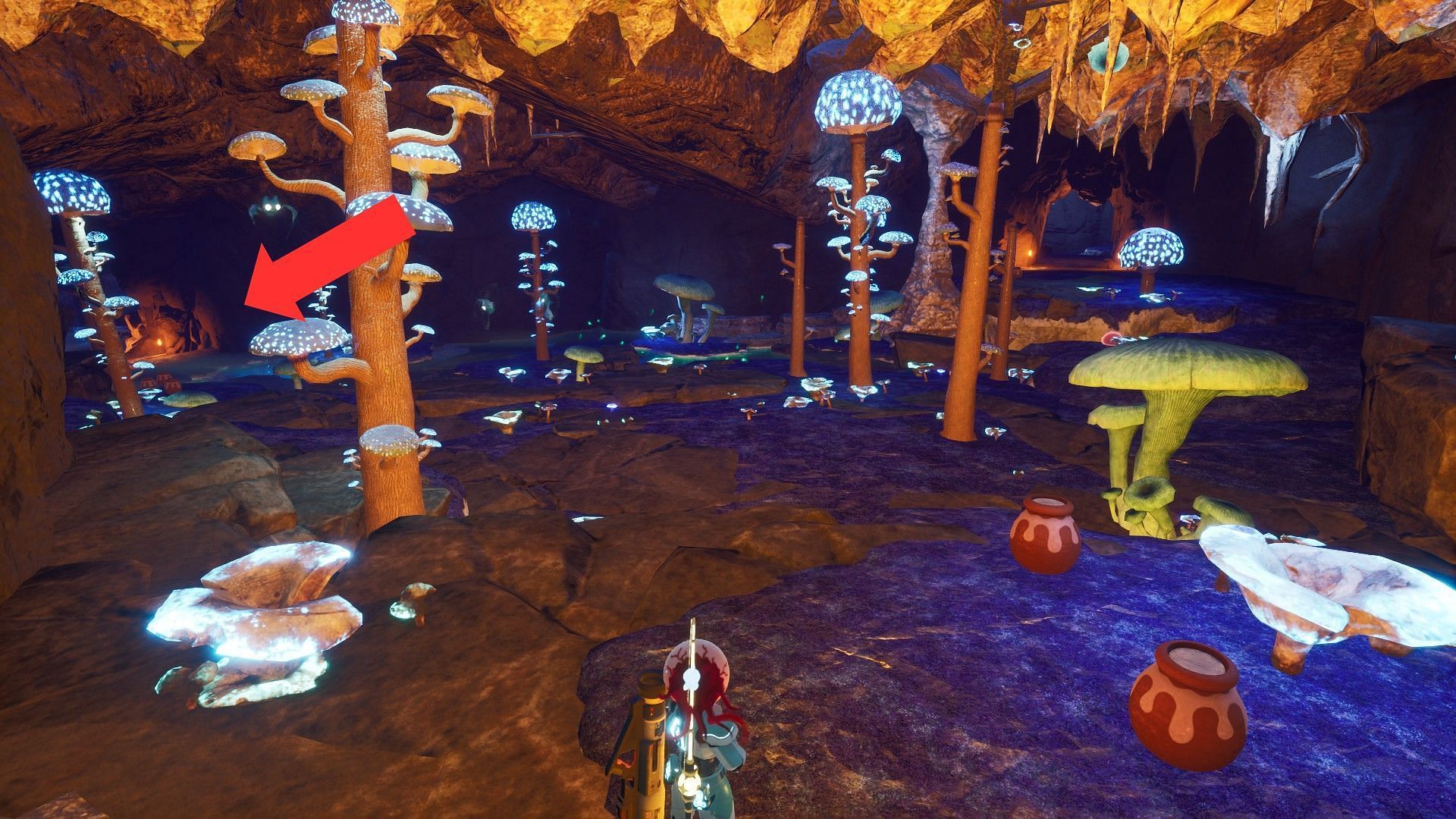 Take the left cave until you reach a hole to drop down (Image via Pocketpair)